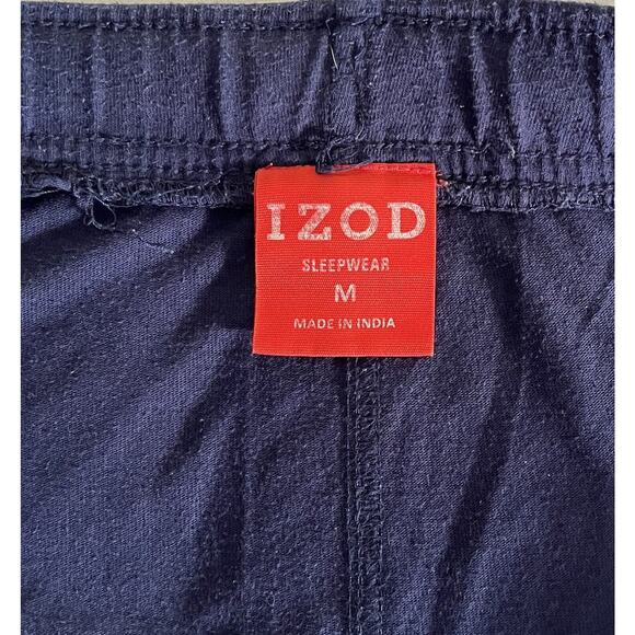 Izod Sleep/Loungewear Bottoms Men's Navy w/ Gray Strim & Izod Logo Med A+ - Picture 6 of 6